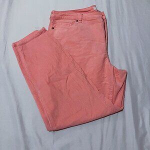 Corduroy high rise straight leg pants.
